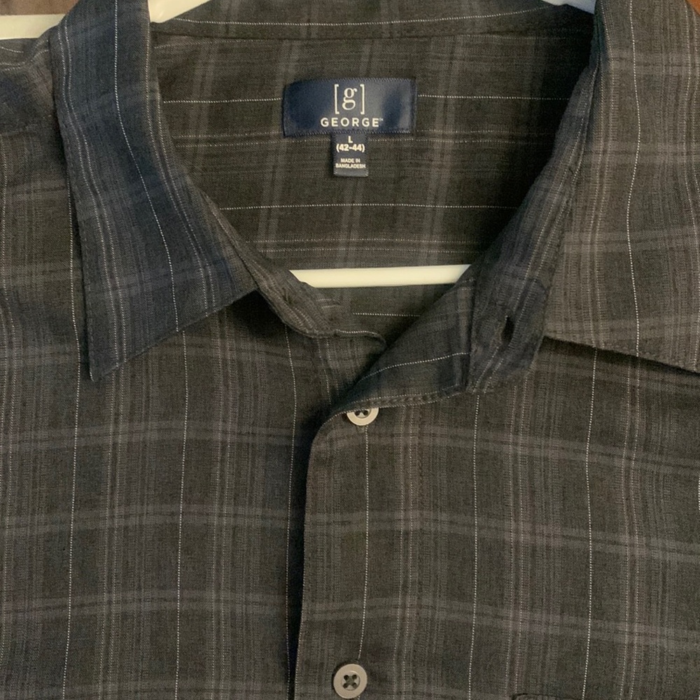 Men’s Shirt George Large 42-44 Black Plaid